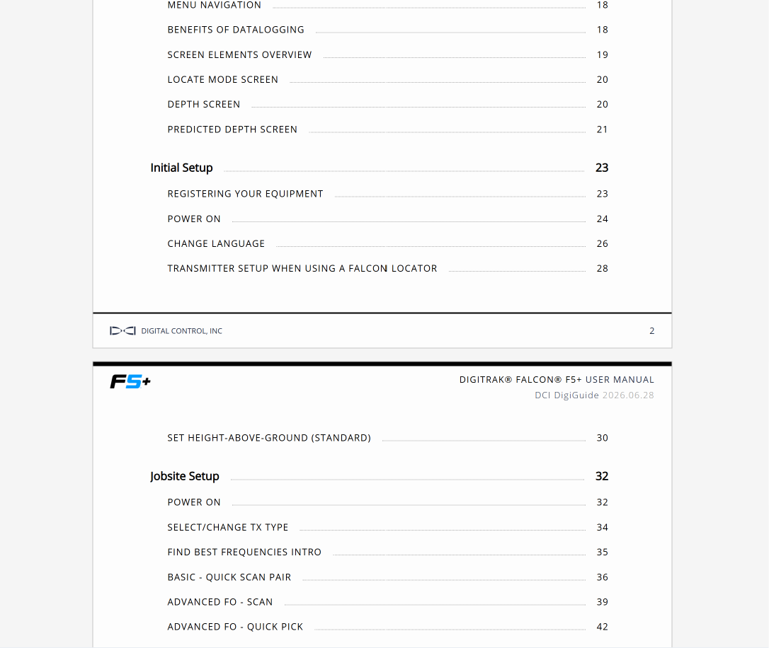 PDF table of contents with page numbers